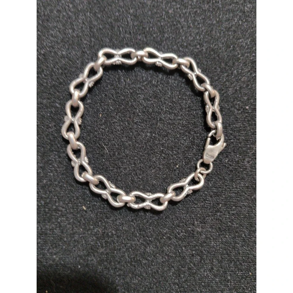 QGI Quality Gold Inc 925 Vintage Sterling Bracelet Linked Bows Dot Patterned